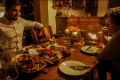 Steak, grillezett zöldség, steak burgonya